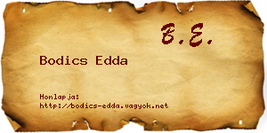 Bodics Edda névjegykártya